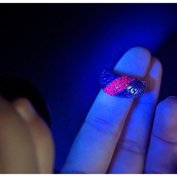 EFFY BH Sterling Silver 925 18k Yellow Gold Ruby Gemstone Ring Size 7 - Picture 10 of 13